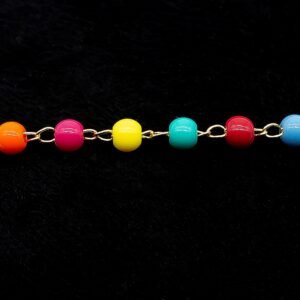 Pulseira Infantil Zircônias Coloridas Leitosas Banhada em Ouro 18K