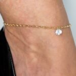 Tornozeleira Ponto de Luz Banhada em Ouro 18K