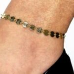 Tornozeleira Chapas Redondas Banhada em Ouro 18K