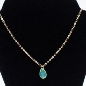 Colar Zircônia Verde Brilhante Banhado em Ouro 18K