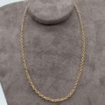 Colar Corrente Elos Redondos Entrelaçados Banhado em Ouro 18K
