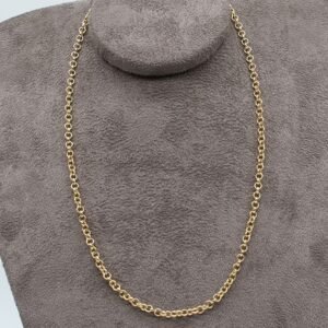 Colar Corrente Elos Redondos Entrelaçados Banhado em Ouro 18K