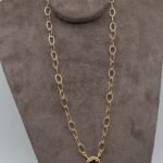 Colar Elos Ovais com Fecho de Bóia Banhado em Ouro 18K