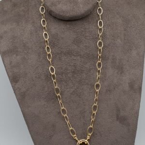 Colar Elos Ovais com Fecho de Bóia Banhado em Ouro 18K