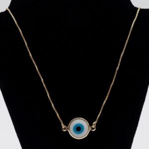 Colar Olho Grego Simples Banhado em Ouro 18K