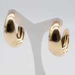 Brinco Argola Larga Texturizada Banhado em Ouro 18K