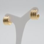 Brinco Argola Três Tiras Trabalhadas Banhado em Ouro 18K