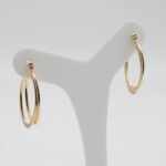 Brinco Oval Duplo Trabalhado Banhado em Ouro 18K