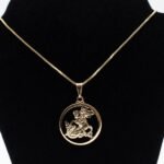 Colar Pingente São Jorge Banhado em Ouro 18K