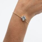 Pulseira Zircônia Cristal Quadrada Banhada em Ouro 18K