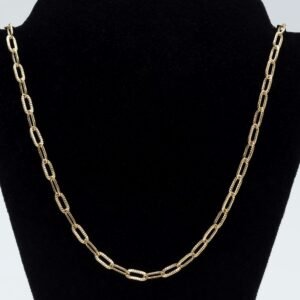 Colar Mini Elos com Detalhes Banhado em Ouro 18K