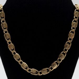 Colar Elos Grandes Chapados com Detalhe Aberto Banhado em Ouro 18K