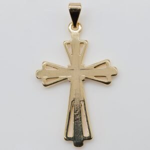 Pingente Cruz com Detalhes Vazados Banhado em Ouro 18K