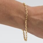 Pulseira Elos Retangulares com Fecho de Bóia Banhada em Ouro 18K