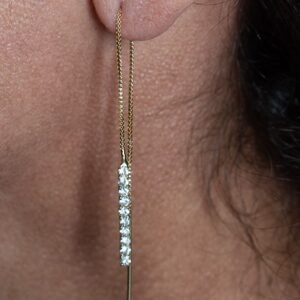 Brinco Passante Cravejado com Micro Zircônias Banhado em Ouro 18K