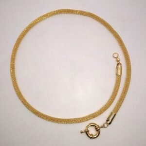 Colar Corrente Oca com Mini Elo Banhado em Ouro 18K