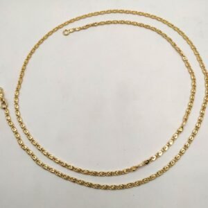 Colar Mini Elos Chapados com Detalhe Aberto Banhado em Ouro 18K