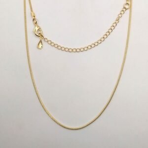 Colar Corrente Roliça Diamantada Banhado em Ouro 18K