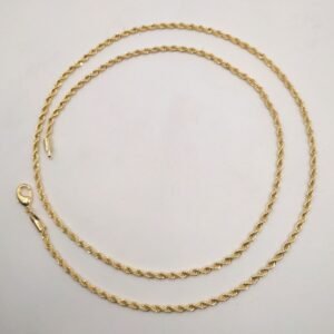 Colar Corrente Torcida Longa Banhado em Ouro 18K