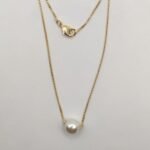 Colar Ponto de Pérola Banhado em Ouro 18K