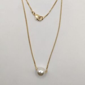 Colar Ponto de Pérola Banhado em Ouro 18K