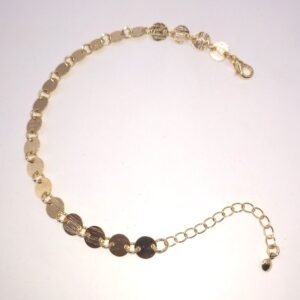 Pulseira de Chapas Redondas Banhadas em Ouro 18K