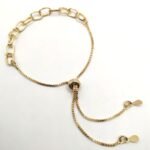 Pulseira Gravatinha com Elos Banhada em Ouro 18K