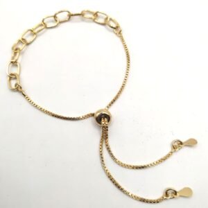 Pulseira Gravatinha com Elos Banhada em Ouro 18K