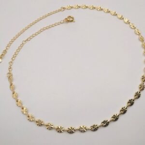 Choker Chapada com Detalhes Redonda Banhada em Ouro 18K