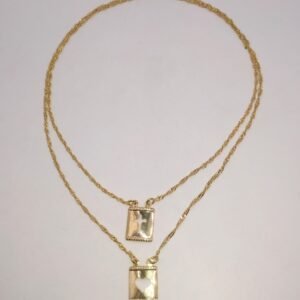 Escapulário Coração e Cruz Banhado em Ouro 18K