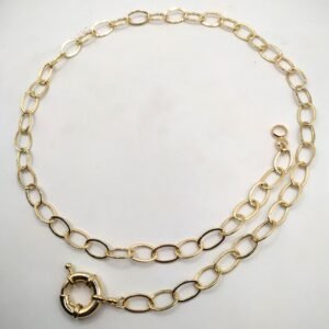 Colar Elos Ovais Grandes com Fecho de Boia Banhado em Ouro 18K