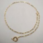 Colar Micro Elo com Fecho Boia Banhado em Ouro 18K