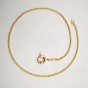 Colar Corrente Fina Oca Com Mini Elo Banhado em Ouro 18K