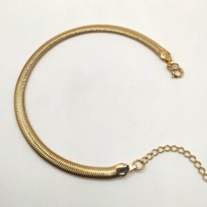 Pulseira Masculina Esterlina Banhada em Ouro 18K