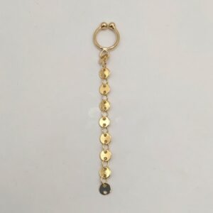 Piercing Fake Círculos Pendurados Banhado em Ouro 18K