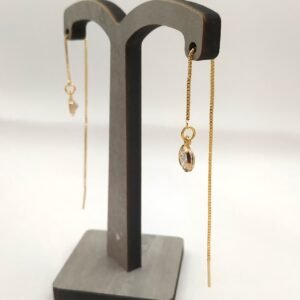 Brinco Passante Zircônia Cristal Banhado em Ouro 18K