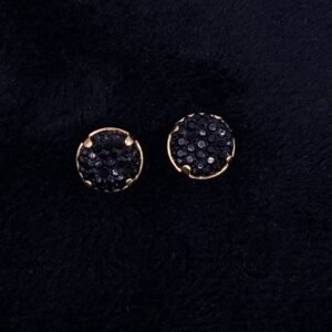 Brinco Micro Zircônias Preto Pequeno Banhado em Ouro 18K