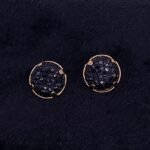Brinco Micro Zircônias Preto Médio Banhado em Ouro 18K