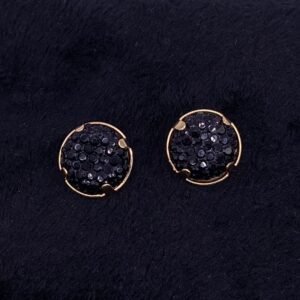 Brinco Micro Zircônias Preto Médio Banhado em Ouro 18K