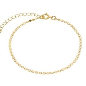 Pulseira Micro Chapas Redondas Banhada em Ouro 18K