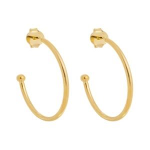 Argola Pequena Lisa Banhada em Ouro 18K