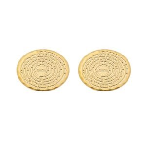 Brinco Mini Redondo Pai Nosso Banhado em Ouro 18K