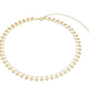 Choker Varal de Corações Banhado em Ouro 18K