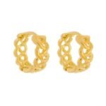 Mini Argola Entrelaçada Banhada em Ouro 18K
