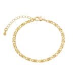 Pulseira Elos Chapados e Detalhe Aberto Banhada em Ouro 18K