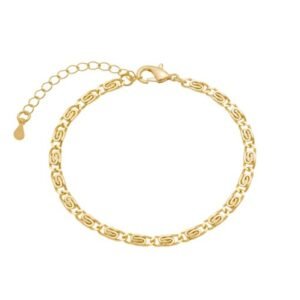 Pulseira Elos Chapados e Detalhe Aberto Banhada em Ouro 18K