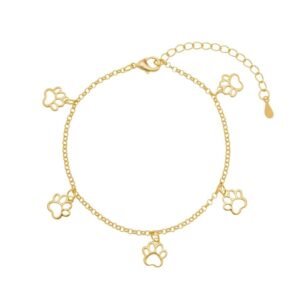 Pulseira com Patas Vazadas Banhada em Ouro 18K