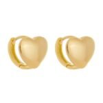 Mini Argola Coração Liso Banhado em Ouro 18K