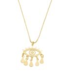 Colar Olho Grego com Penduricalhos Banhado em Ouro 18K