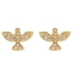 Brinco Espírito Santo Cravejado Banhado em Ouro 18K